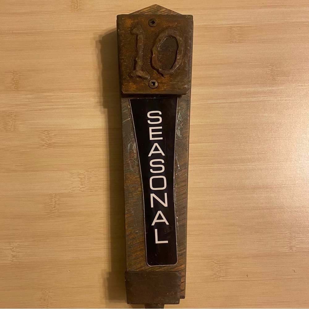 10 Seasonal Beer Tap Handle Wood Metal Rustic Man Cave Barware Gift